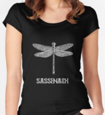 dragonfly sassenach white Fitted Scoop T-Shirt