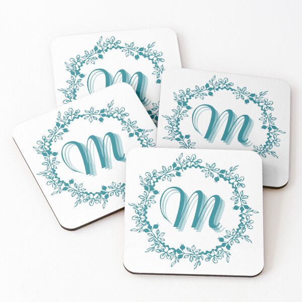 Item preview, Monograma de corona floral azul M designed and sold by Coffee Lifestyle.