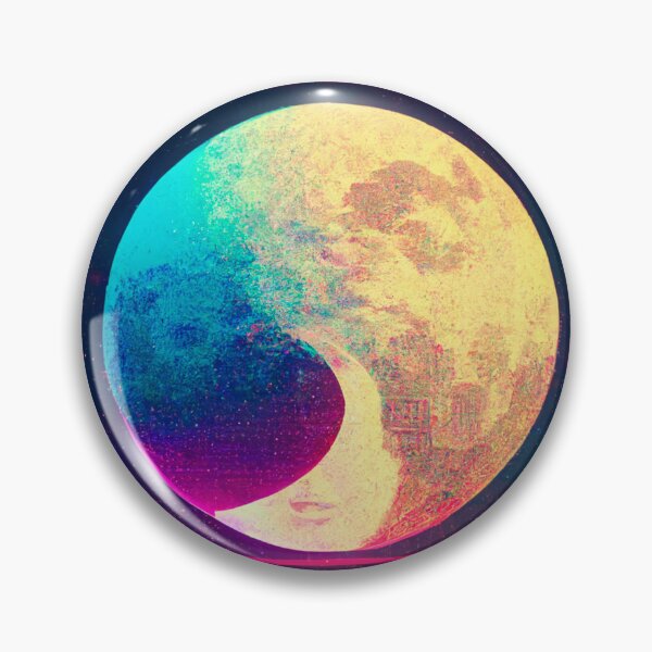 Item preview, The Moon, cyberpunk tarot card designed and sold by hippai.