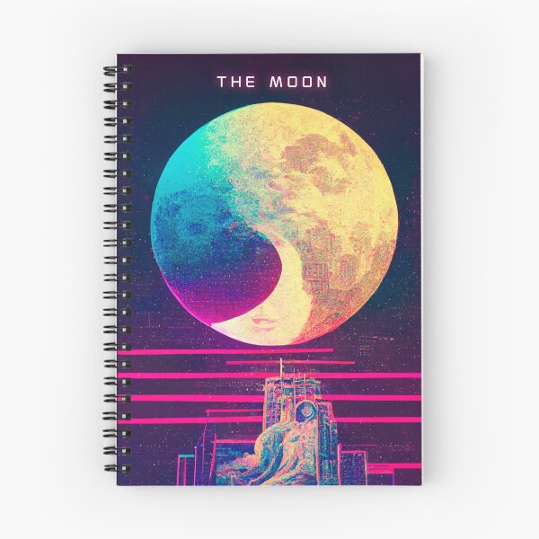 Item preview, The Moon, cyberpunk tarot card designed and sold by hippai.
