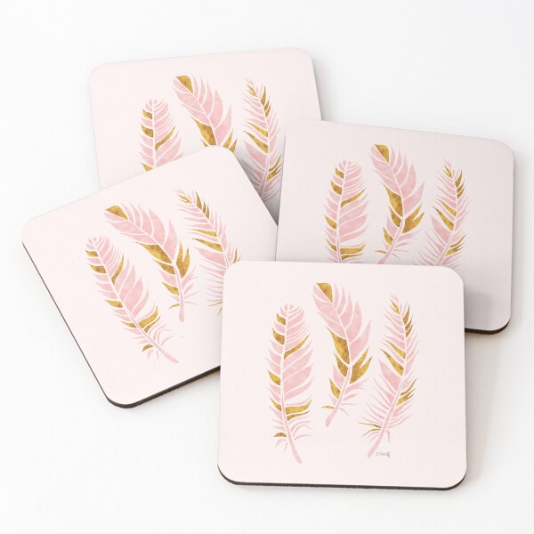 Item preview, Pink & Gold Watercolour Feathers designed and sold by RebeccaFlaherty.