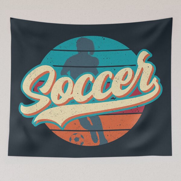 Item preview, Soccer Retro Vintage Sunset (female soccer player WOSO) designed and sold by Numero14.