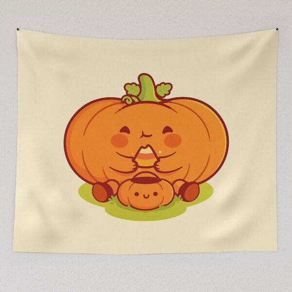 Item preview, Kawaii Pumpkin Eating Candy Corn from a Halloween Bucket designed and sold by May's Studio.