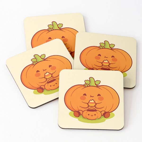 Item preview, Kawaii Pumpkin Eating Candy Corn from a Halloween Bucket designed and sold by May's Studio.