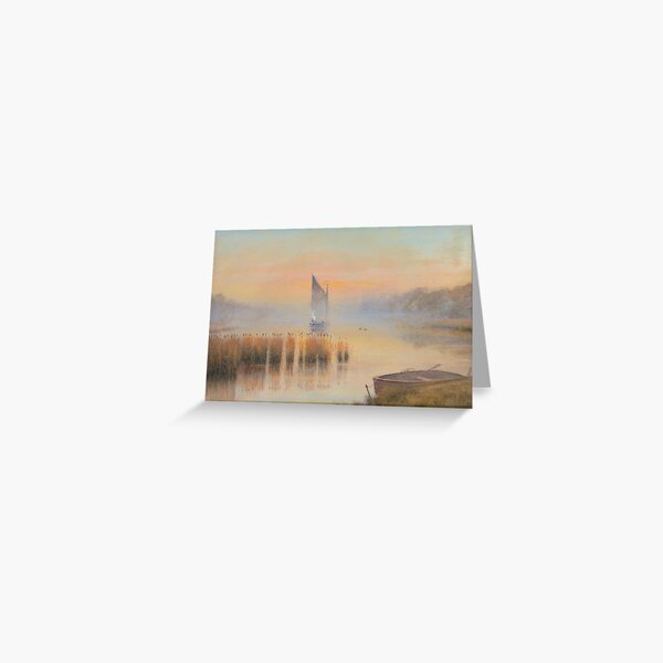 Early Morning on the River Bure at Horning Greeting Card
