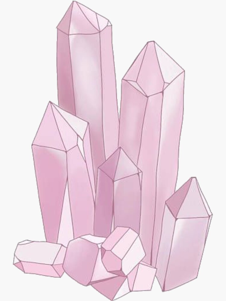 rose quartz tower crystal Sticker for Sale by yeehawboyy