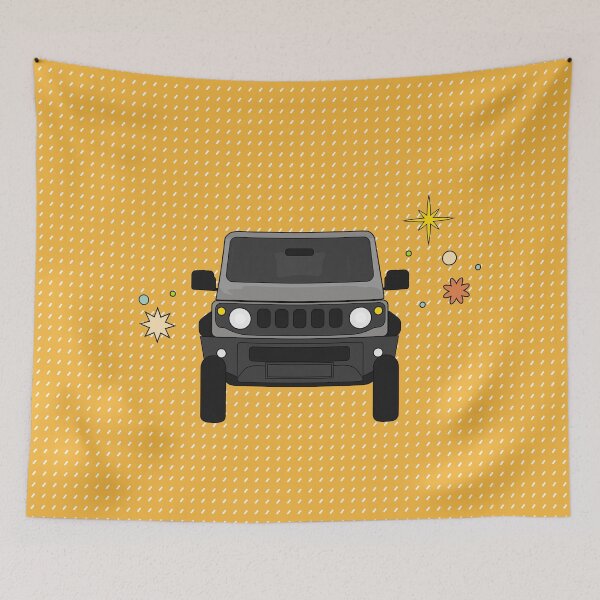Item preview, Medium Grey Suzuki Jimny - Yellow Dotted Pattern designed and sold by stoicjimny.