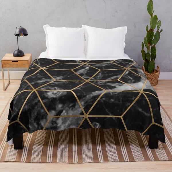 Item preview, Golden deco black marble geo designed and sold by marbleco.