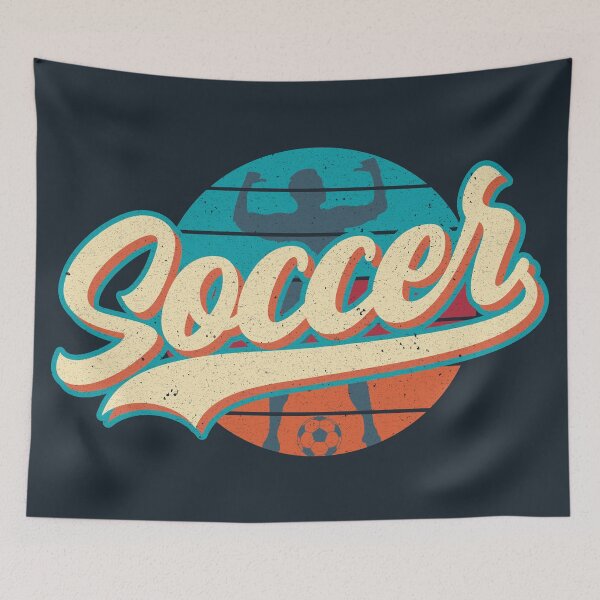 Item preview, Soccer Retro Vintage Sunset (male soccer player silhouette) designed and sold by Numero14.