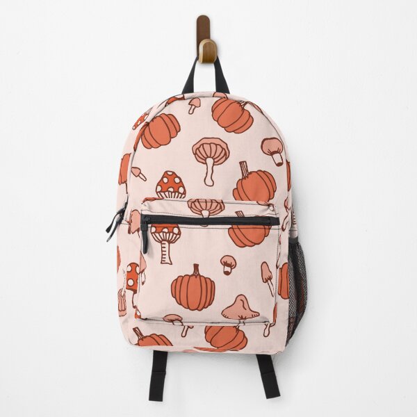 Item preview,  PUMPKINS AND MUSHROOMS PATTERN on blush background designed and sold by IlustraDeni.