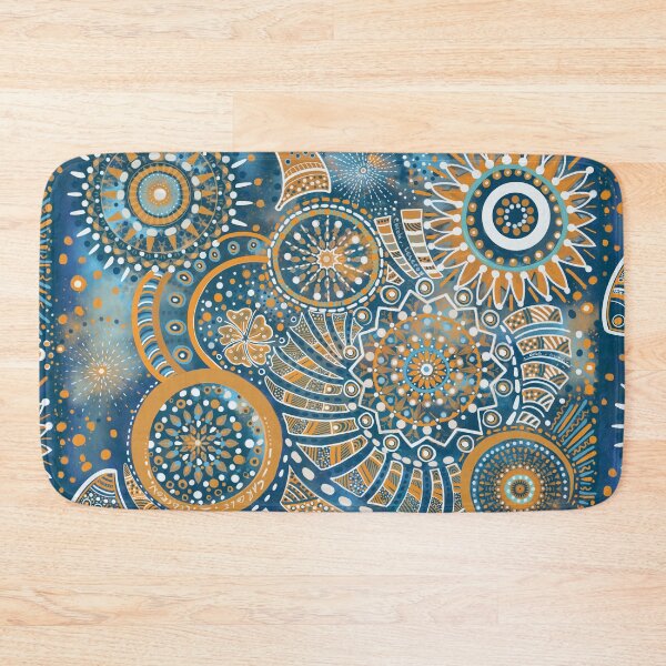 Item preview,  indian mandala bohemian desigual pattern blue and orange designed and sold by carole legeron.