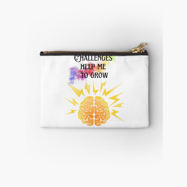 Item preview, Challenges Help me to Grow - Positive Quote - Brain with rays of energy - Motivation - Evolve - Empower - Mental Health - Learning awareness designed and sold by Mechanical-Artt.