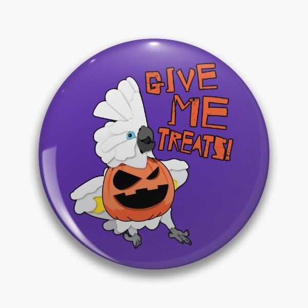 Item preview, Umbrella Cockatoo demanding Treats for Halloween designed and sold by StuffInBetween.