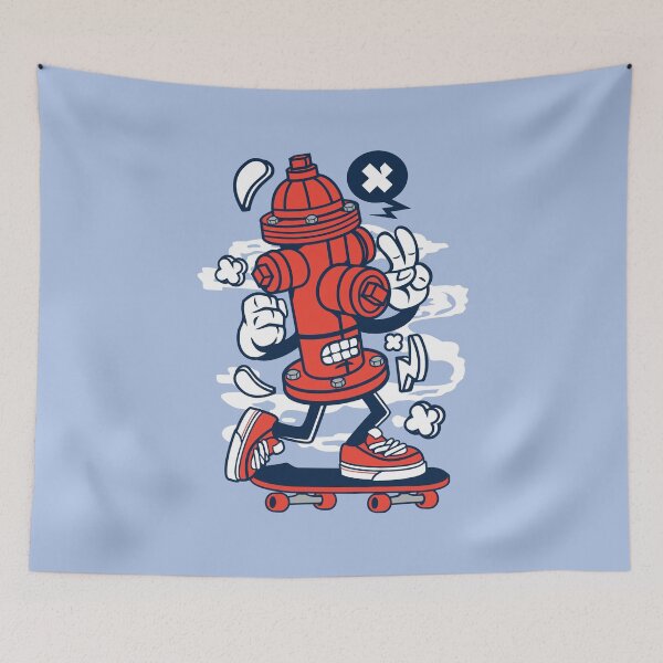 Item preview, Cute Fire Hydrant On A Skateboard  designed and sold by Artistic Prints.
