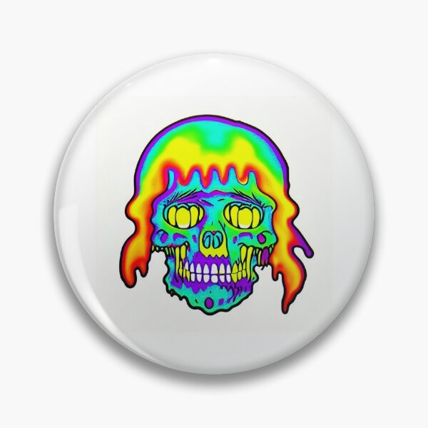 Item preview, "Hanome" Trippy Rainbow Melting Skull designed and sold by HofmannsStamps.