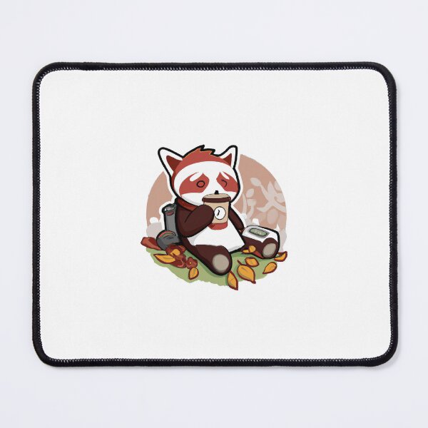 Item preview, Cute cartoon red panda drinking coffee designed and sold by Bookwyrm-Bazaar.