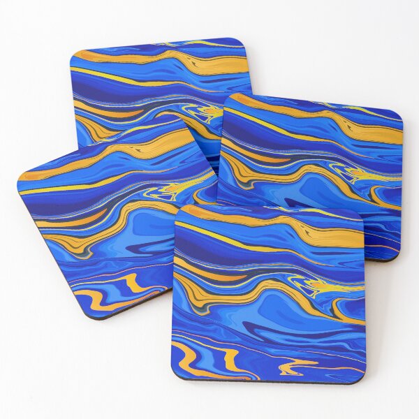 Item preview, Golden Blue Dunes  | Trippy Liquid Art | Trippy Art | Stoked Up Art designed and sold by StokedUpArt.