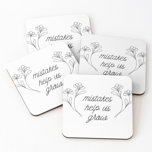 Item preview, mistakes help us grow floral drawing with calligraphy designed and sold by fluffyfluky.