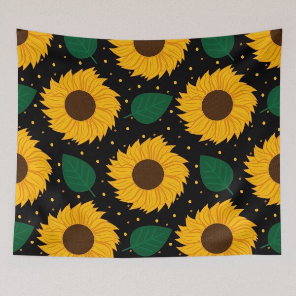 Item preview, Cute Sunflowers and Leaves Floral Seamless Pattern designed and sold by humnoo.