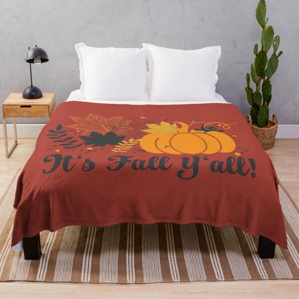 Item preview, It's Fall Y'all Pumpkin and Autumn Leaves designed and sold by HoneyHue.