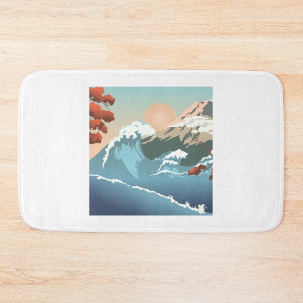 Item preview, mountain with wave and Sun Japanese Style designed and sold by EllaeLeea.