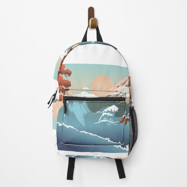 Item preview, mountain with wave and Sun Japanese Style designed and sold by EllaeLeea.