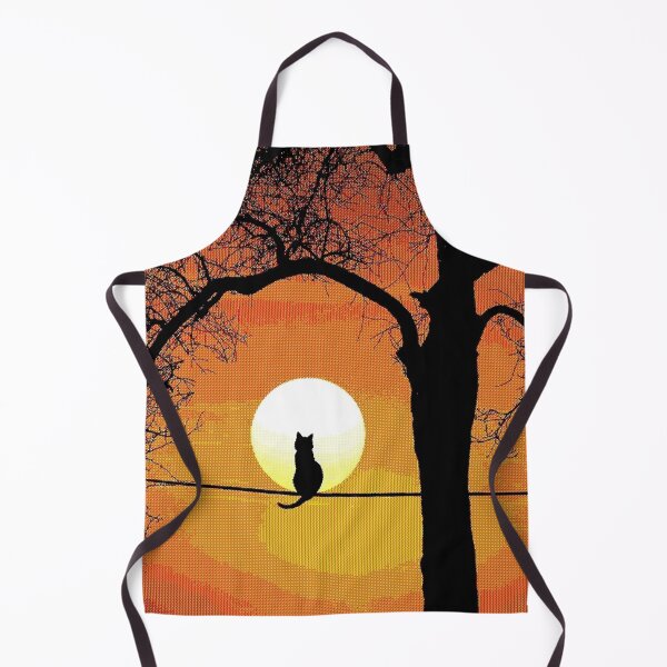 Aperçu de l'œuvre Chat regardant le coucher du soleil Édition Needlepoint créée et vendue par McThingummy.