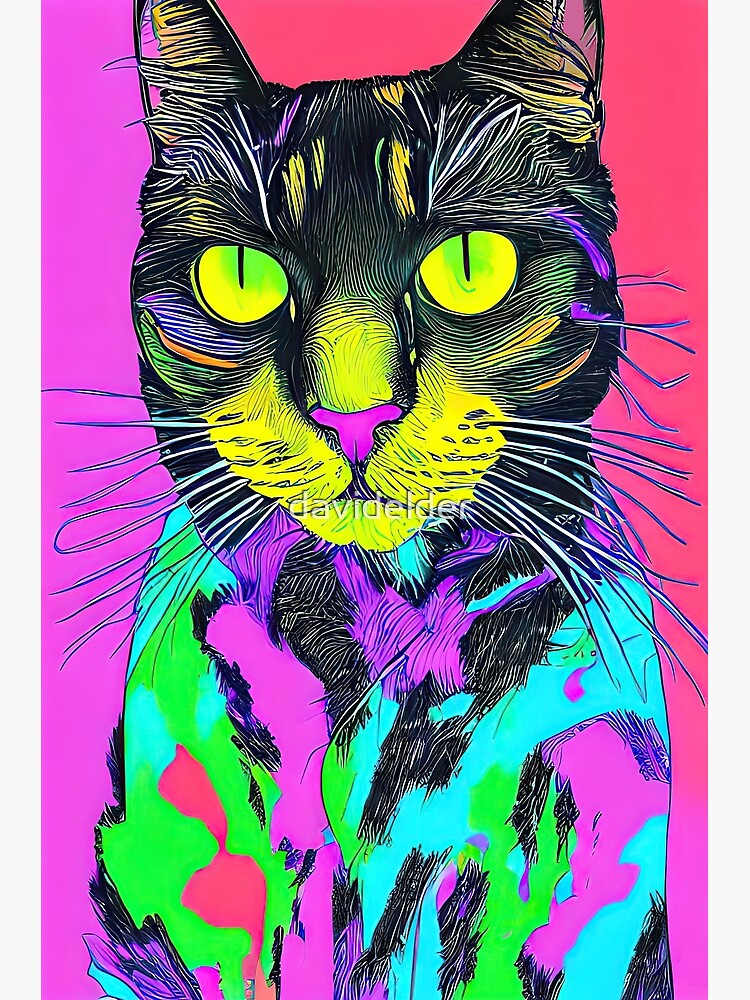 "Abstract Cat Contemporary Modern Artwork" Poster for Sale by