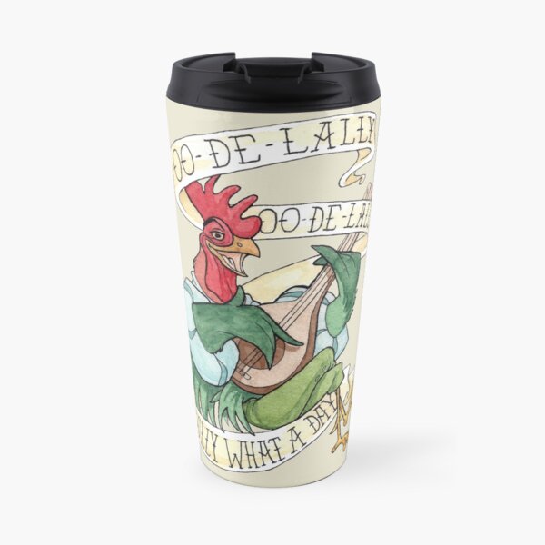 Alan-A-Dale Rooster : OO-De-Lally Golly What A Day Tattoo Watercolor Painting Robin Hood Travel Coffee Mug