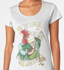 Camiseta premium para mujer Alan-A-Dale Gallo: OO-De-Lally Golly Qué día tatuaje Acuarela Robin Hood
