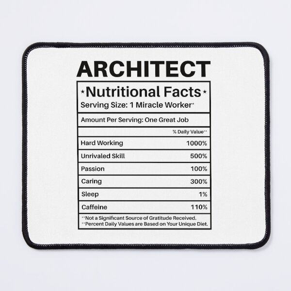 Item preview, Architect Nutritional Facts: Architecture Gift, Architectural Engineering Funny Architect designed and sold by Adexyl.