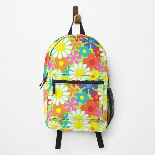Item preview, Retro Hippie Flowers Groovy Floral Pattern designed and sold by HotHibiscus.