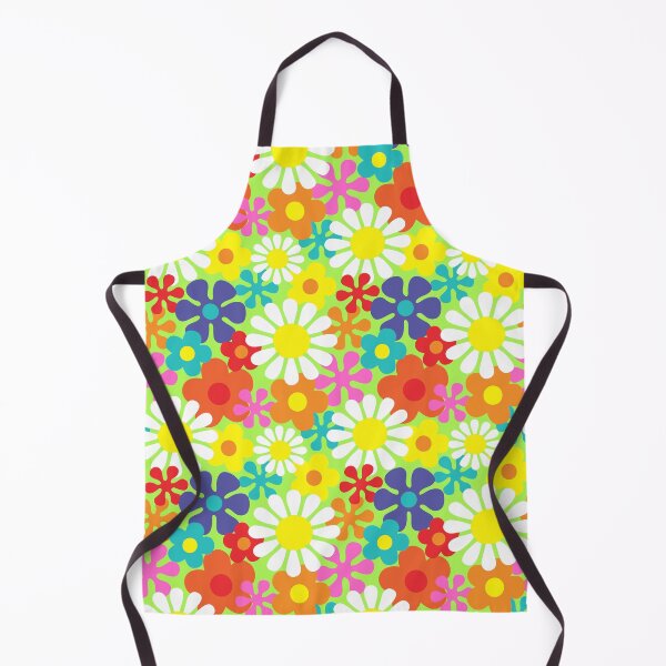Item preview, Retro Hippie Flowers Groovy Floral Pattern designed and sold by HotHibiscus.
