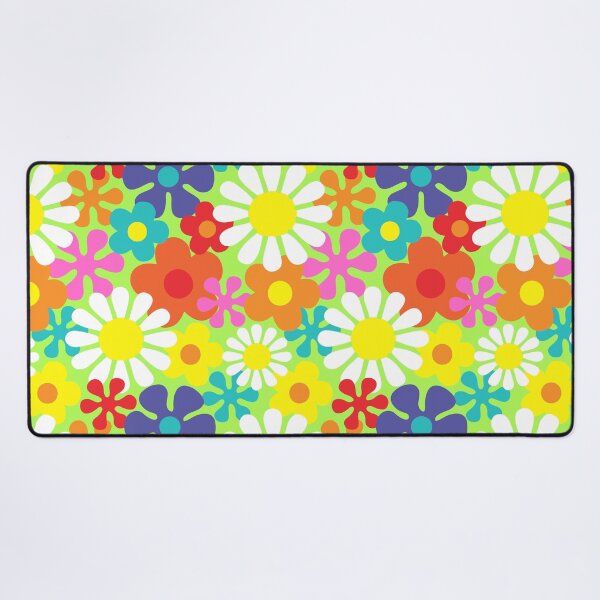 Item preview, Retro Hippie Flowers Groovy Floral Pattern designed and sold by HotHibiscus.
