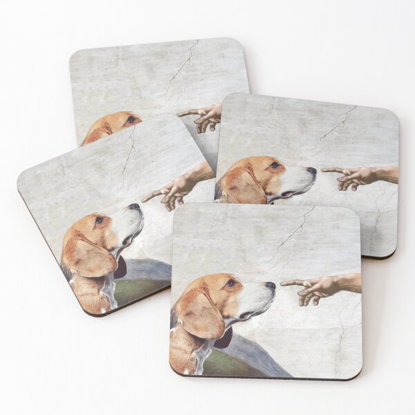 Item preview, Michelangelo Dog The Creation Of Adam Art Meme designed and sold by Misakichan.