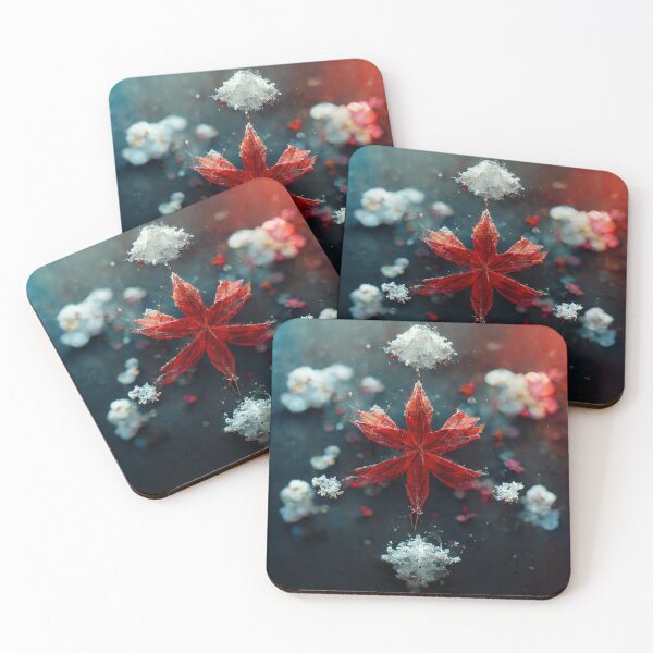 Item preview, Red snowflake with rain drops. designed and sold by Maniock.