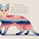 "Every Step Forward Matters" Ocean View Sunset Cat by thelatestkate