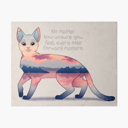 Item preview, "Every Step Forward Matters" Ocean View Sunset Cat designed and sold by thelatestkate.