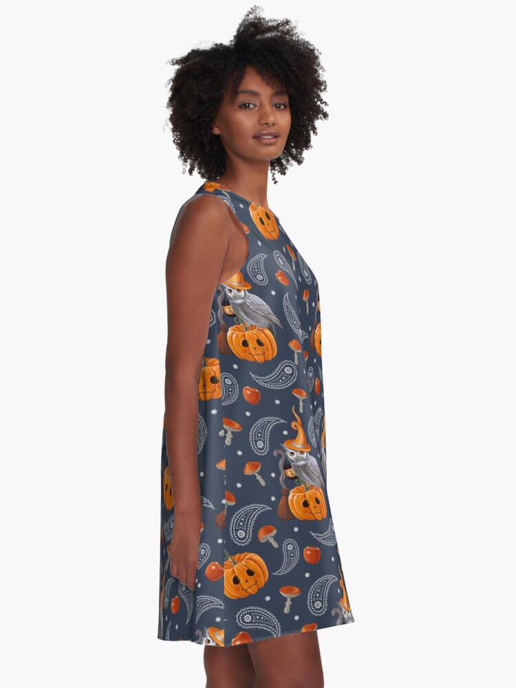 Alternate view of Owl Halloween A-Line Dress