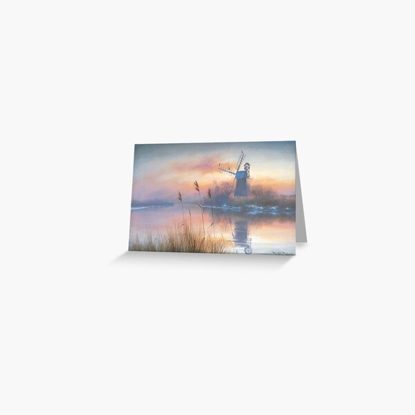 Winter Evening at Turf Fen Greeting Card