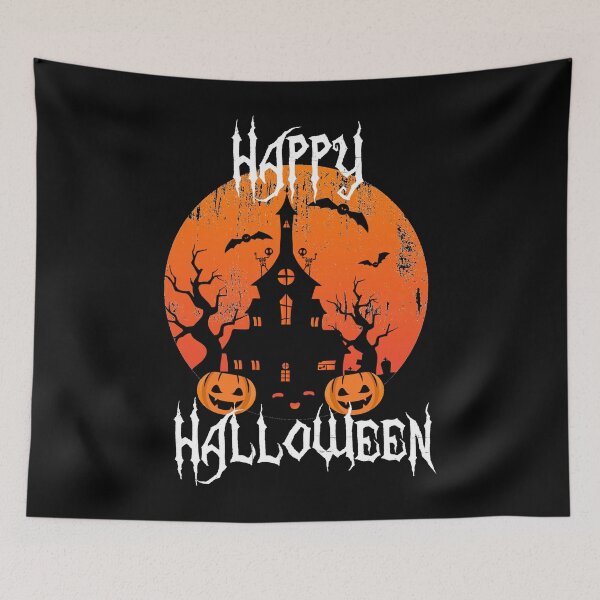 Item preview, Happy Halloween Art Design Draw Street Art Word Text Phrase Quote Orange Black designed and sold by BK-Fishing.