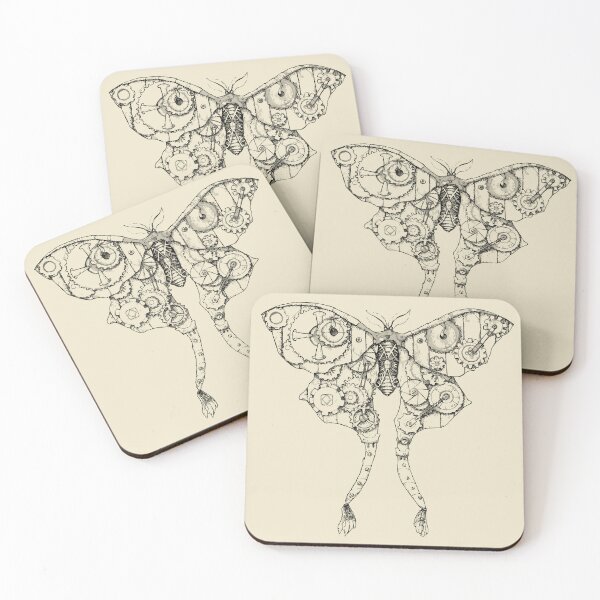 Artikelvorschau, Steampunk Luna Moth (schwarzes Lineart) von Sam Deacon Art entworfen und verkauft von Sam Deacon Art.