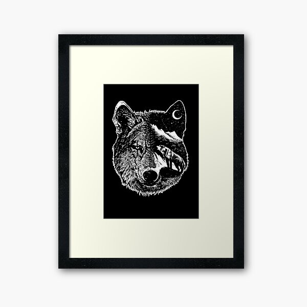 Night wolf Framed Art Print