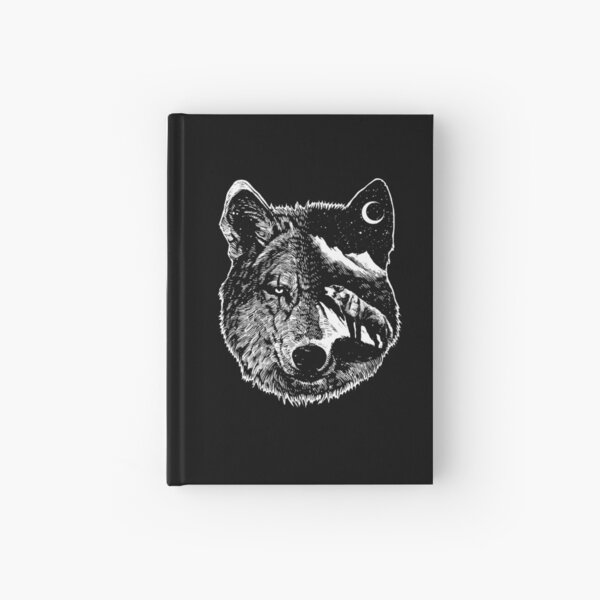 Night wolf - Animal Theme Design Suitable for Men and Women Hardcover Journal