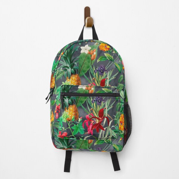 Item preview, Trendy tropical foliage exotic floral pattern, leaves and flowers tropical pattern, botanical illustration, grey floral illustration designed and sold by ZeinabTaha.