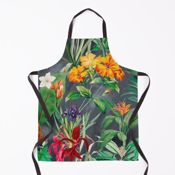 Item preview, Trendy tropical foliage exotic floral pattern, leaves and flowers tropical pattern, botanical illustration, grey floral illustration designed and sold by ZeinabTaha.