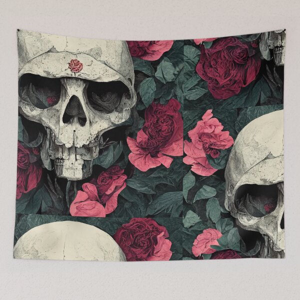 Item preview, winter skull - skulls and roses designed and sold by Chillapy.