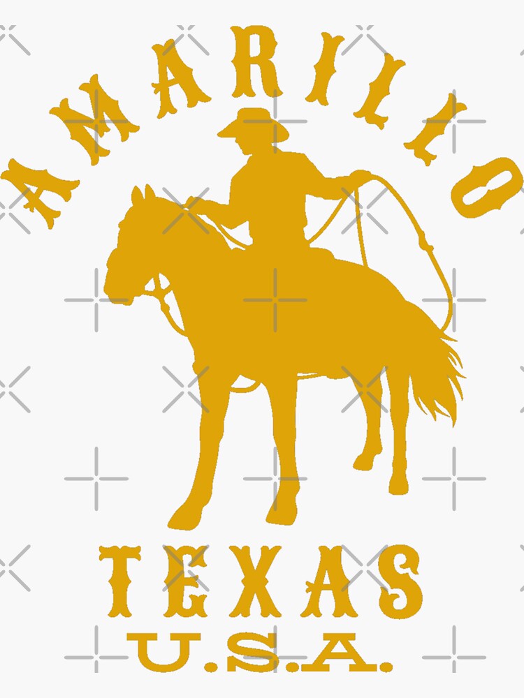 "Amarillo Texas U.S.A. Gold" Sticker for Sale by WesternLocales