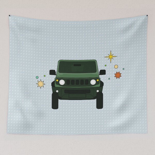 Item preview, Jungle Green Suzuki Jimny - Light Blue Dotted Pattern designed and sold by stoicjimny.