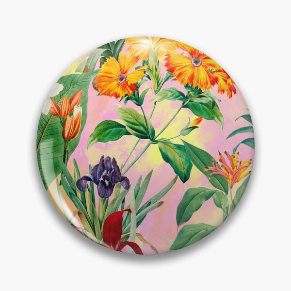 Artikelvorschau, Trendy tropisches Laub exotisches Blumenmuster, Blätter und Blumen tropisches Muster, botanische Illustration, rosa Blumenillustration entworfen und verkauft von ZeinabTaha.